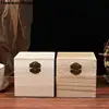 Retro Wooden Box Postcard Storage Organizer Box Retro Jewelry Box Desktop Handmade Wood Clamshell Storage Hand Decoration 4