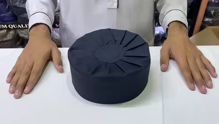 Kufi Hats Muslim Cap For Men Koofi Prayer Namaz Topi Islamic Headwear Premium Quality Polyester Fabric Eid Ramadan Gift
