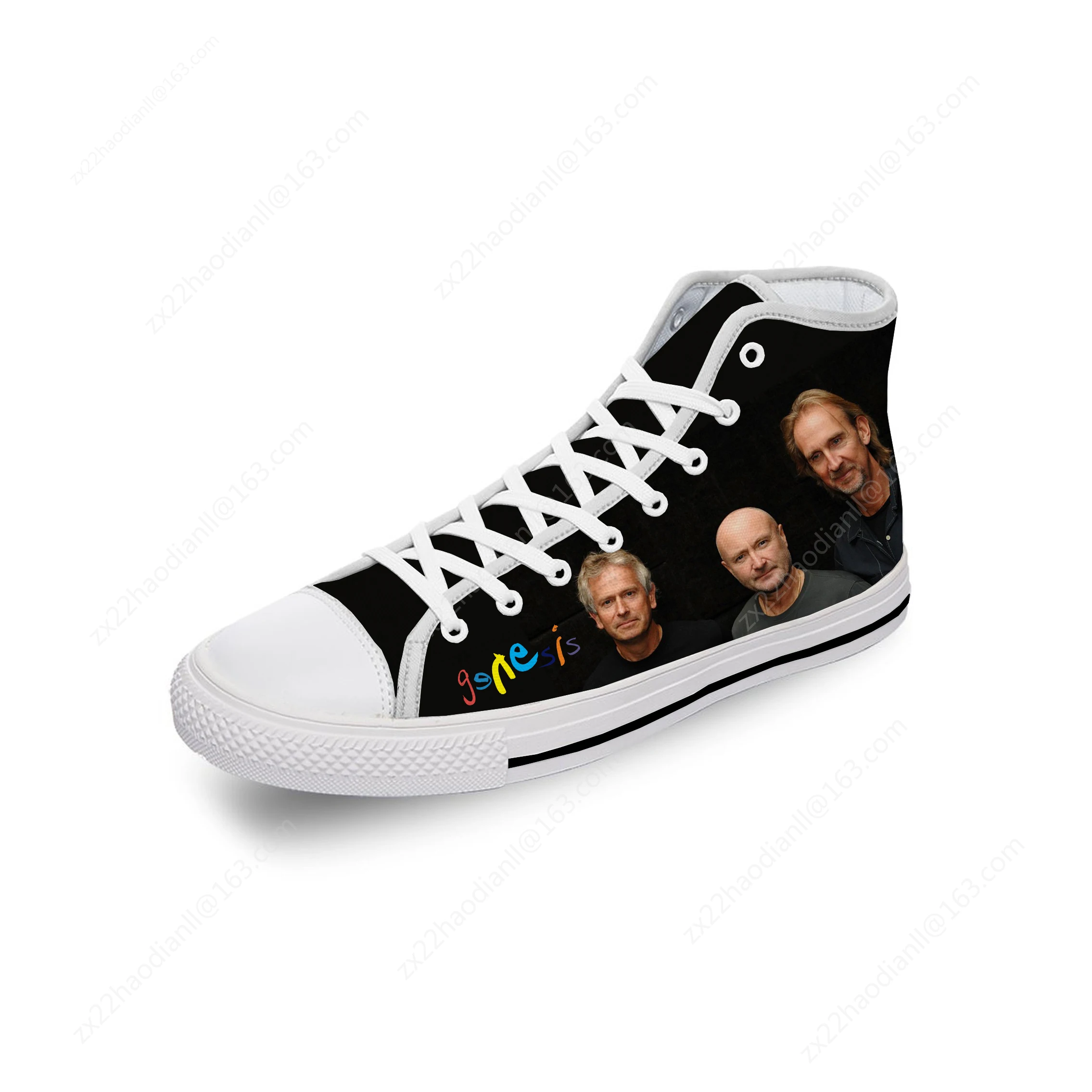 Rock band High Top Sneakers Genesis Mens Womens Teenager Casual Shoes Running Shoes 3D Print Breathable Lightweight shoe