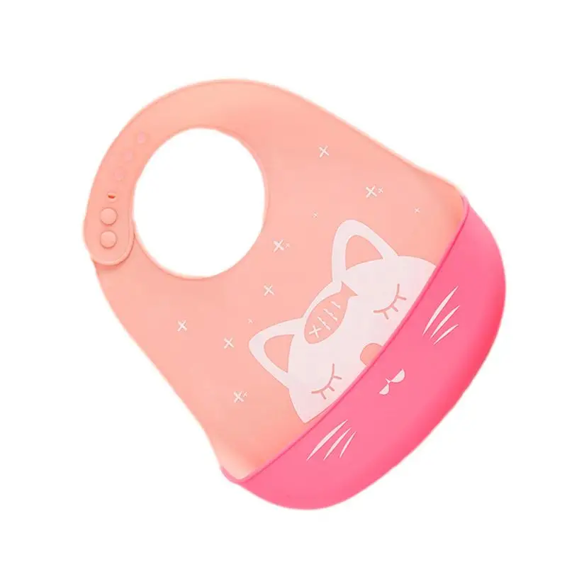 

Toddler Food Bib Stain Resistant Silicone Toddler Bibs With 4 Buttons Adjustable Toddlers Silicone Bib For Home