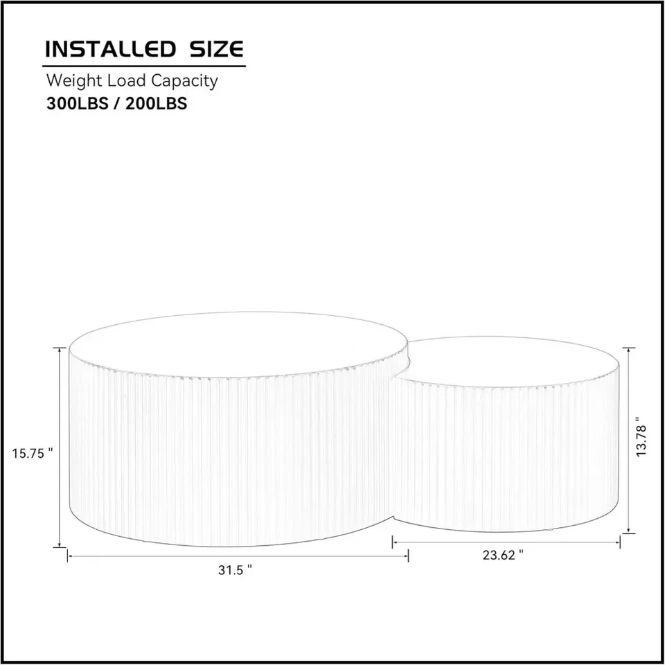 Modern Round Coffee Table Set of 2