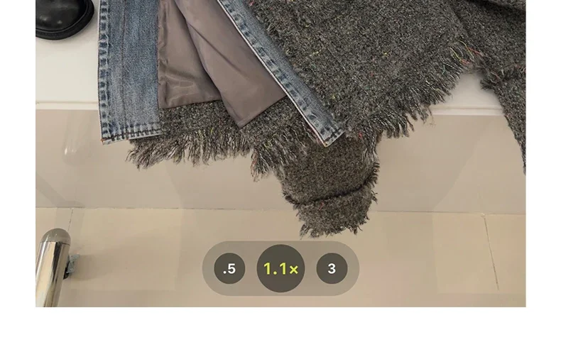 Chic Denim Patchwork Jacket Women's 2024 Autumn New Tassel Turn Down Collar Pocket Short Coat Commute Korean Fashion Retro