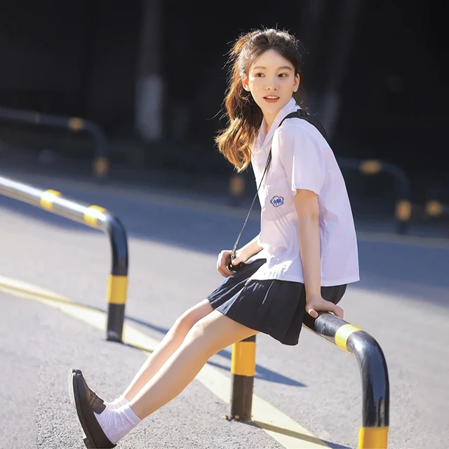 고등학생 세이후쿠 여학생 JK 유니폼 세트, 네이비 플리츠 스커트, 최대 40% 할인된 가격인 17,765원