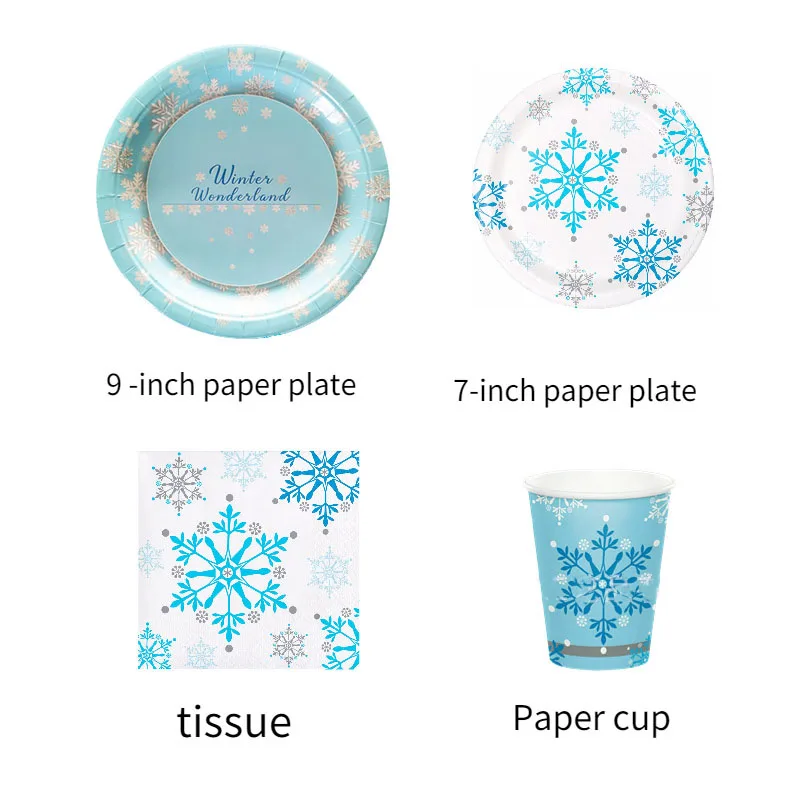 LIMYIOM Christmas Paper Plates and Napkins Sets - Christmas Party Plates Disposable, Christmas Napkins and Window Stickers - for Christmas Party