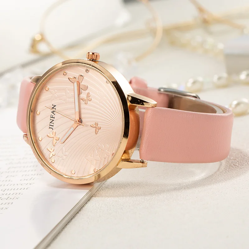 Elegant Simple Butterfly Design Dial Ladies Watches Women Fashion