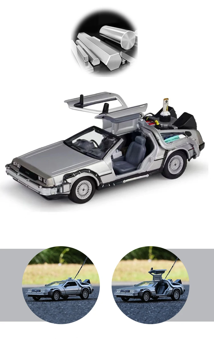 未開封 1/24 WELLY DeLorean Time Machine 1/24 Scale Metal Alloy Car Diecast Model Part 1 2 3 Time