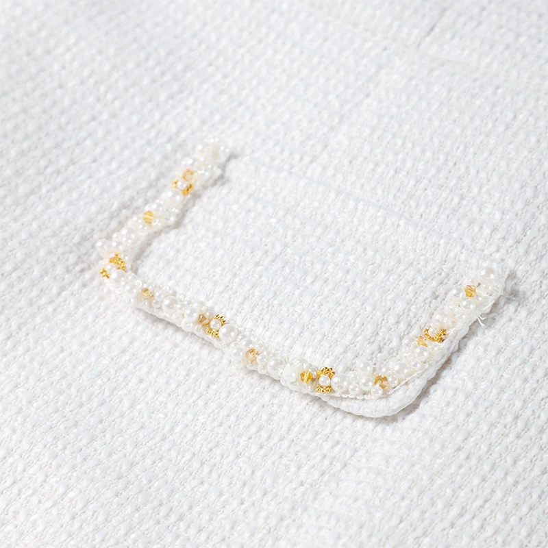 Elegant Tweed Short Party Dress Women Long Sleeve Square Collar Fake Pocket Evening Dresses Autumn Shiny Slim A-line Robes