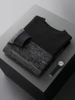 ADDONEE Autumn Winter Men Cashmere Sweater Smart Casual O-neck Pullover Thick Soft Warm Clothing 100% Merino Wool Knitwear Tops 2