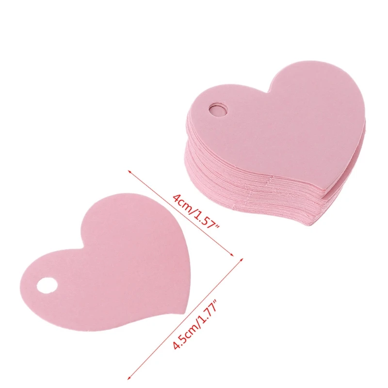 50Pcs 하트 모양 빈 크래프트 종이 카드 선물 태그 레이블 DIY 파티 웨딩 공예