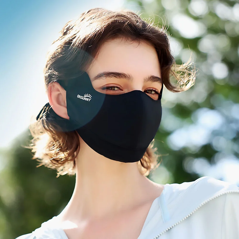 OhSunny Mask Sun Protection Cool Feeling Lining Anti-UV UPF 50+ Outdoor Open Mouth Breathable Facial Sun-proof Cover Unisex