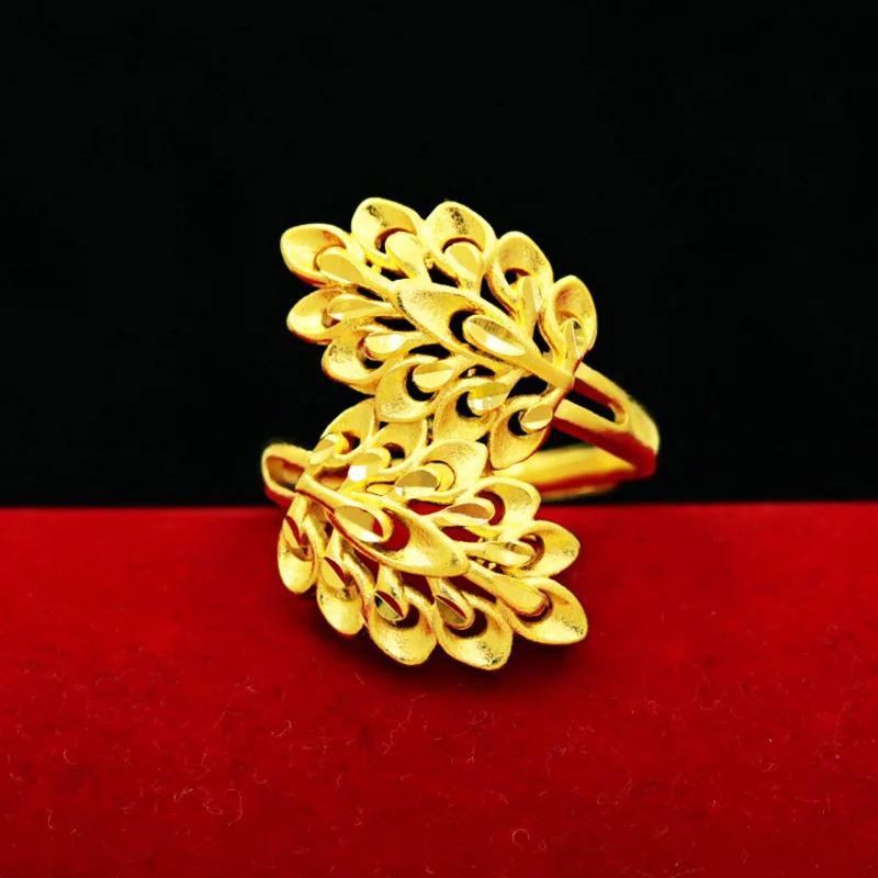 Real Yellow 18k Gold Ring Gold Pure Real Fine 999 24k Pure Real