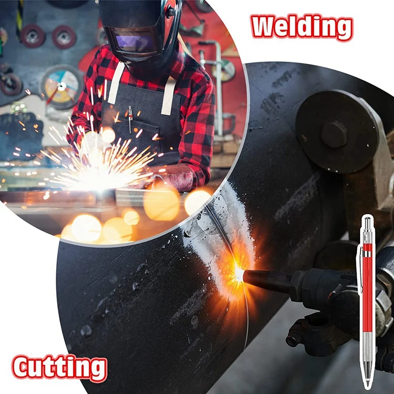 Welders Pencil 12PCS Silver Streak Refills Metal Marker Mechanical Welding Pencil Pipefitters Fabrication