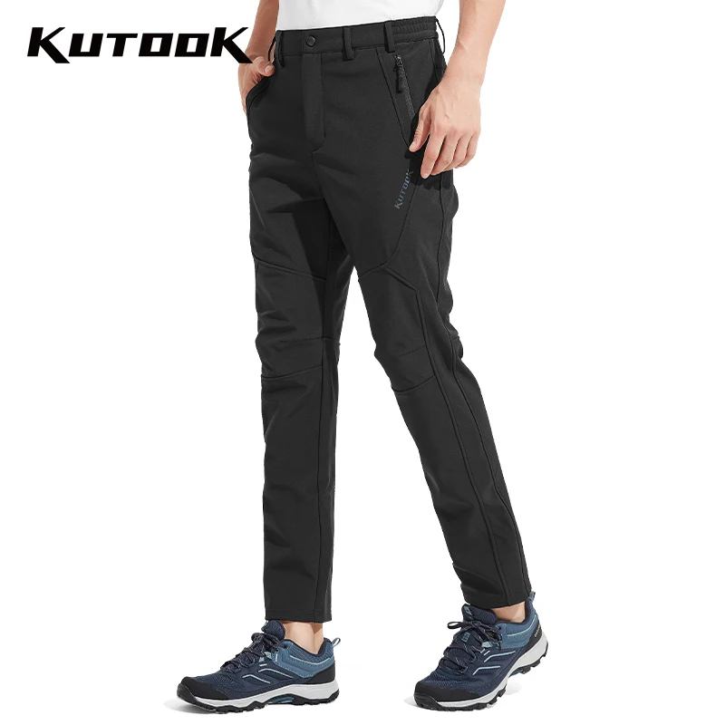 KUTOOK Winter Cargo Pants Man Thermal Tactical Trekking Pants for Men Waterproof Outdoor Hiking Climbing Camping Trousers