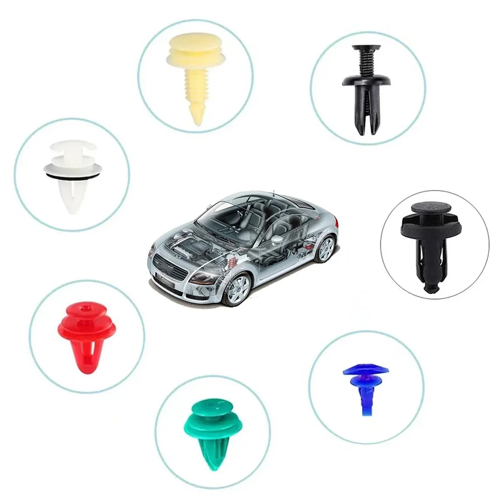 Clip di fissaggio per auto Kit di elementi di fissaggio automatici Clip di fissaggio per parafango Kit di clip per rivetti per auto con dispositivo di rimozione di fissaggio per GM Ford Toyota Honda - immagine 3