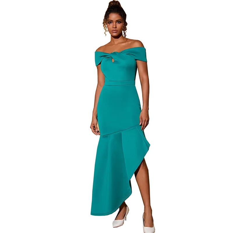 green emerald velvet dress African Dresses