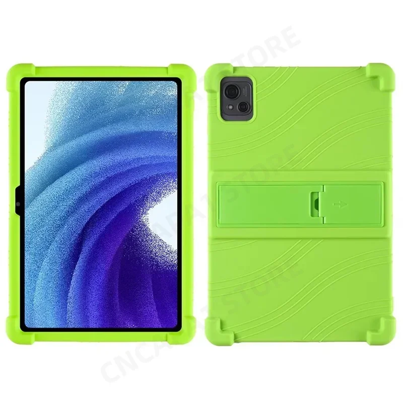 Custodia In Silicone + 4 Vetri Temperati Per Tablet Blackview Link 8 (12.7''), Cover Con Supporto Pieghevole