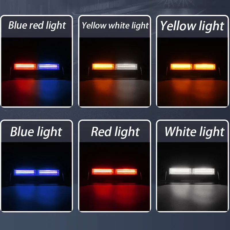 KOOJN COB Car Suction Cup led warning light Front and Rear Windshield Flashing Warning Light Road Shovel Shaped Strobe