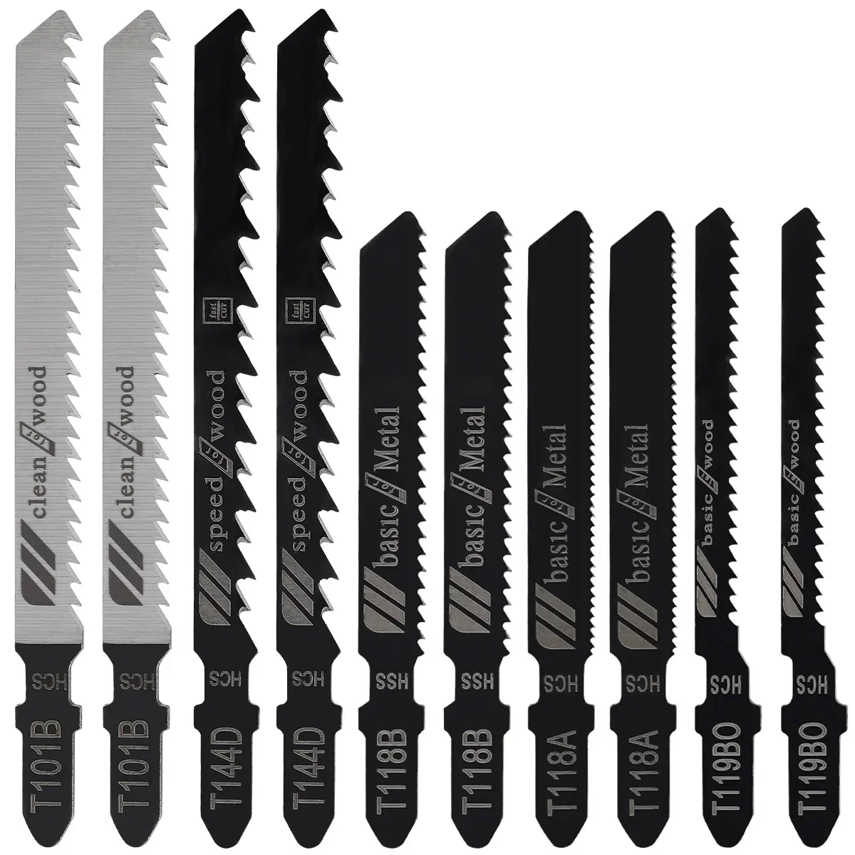 Jig Saw Blade Set T-shank Jigsaw Blade Wood Thin Metal Cutting Tool For DEWALT/Bosch/Hitachi/Makita/Milwaukee/Metabo 10/50pcs