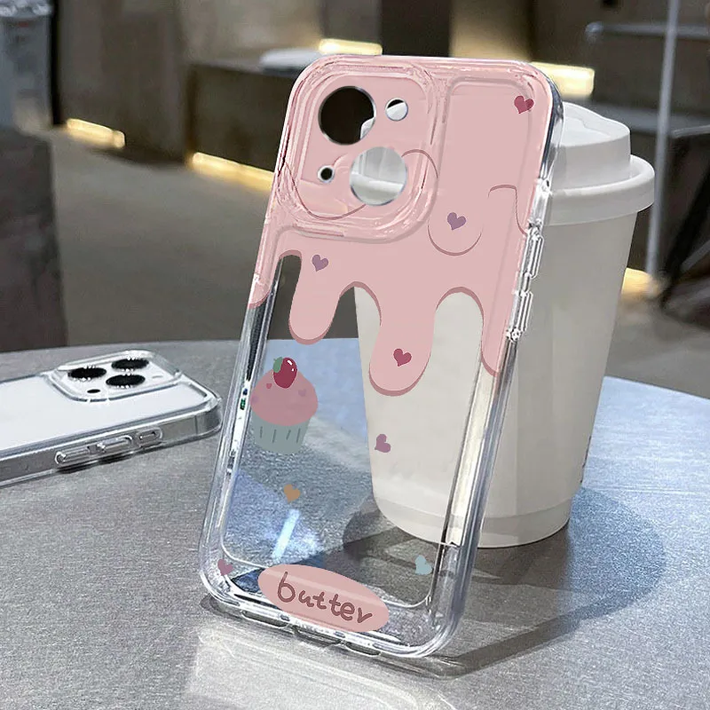 Pink Melting Ice Cream Cake Phone Case Cover - Playful Design