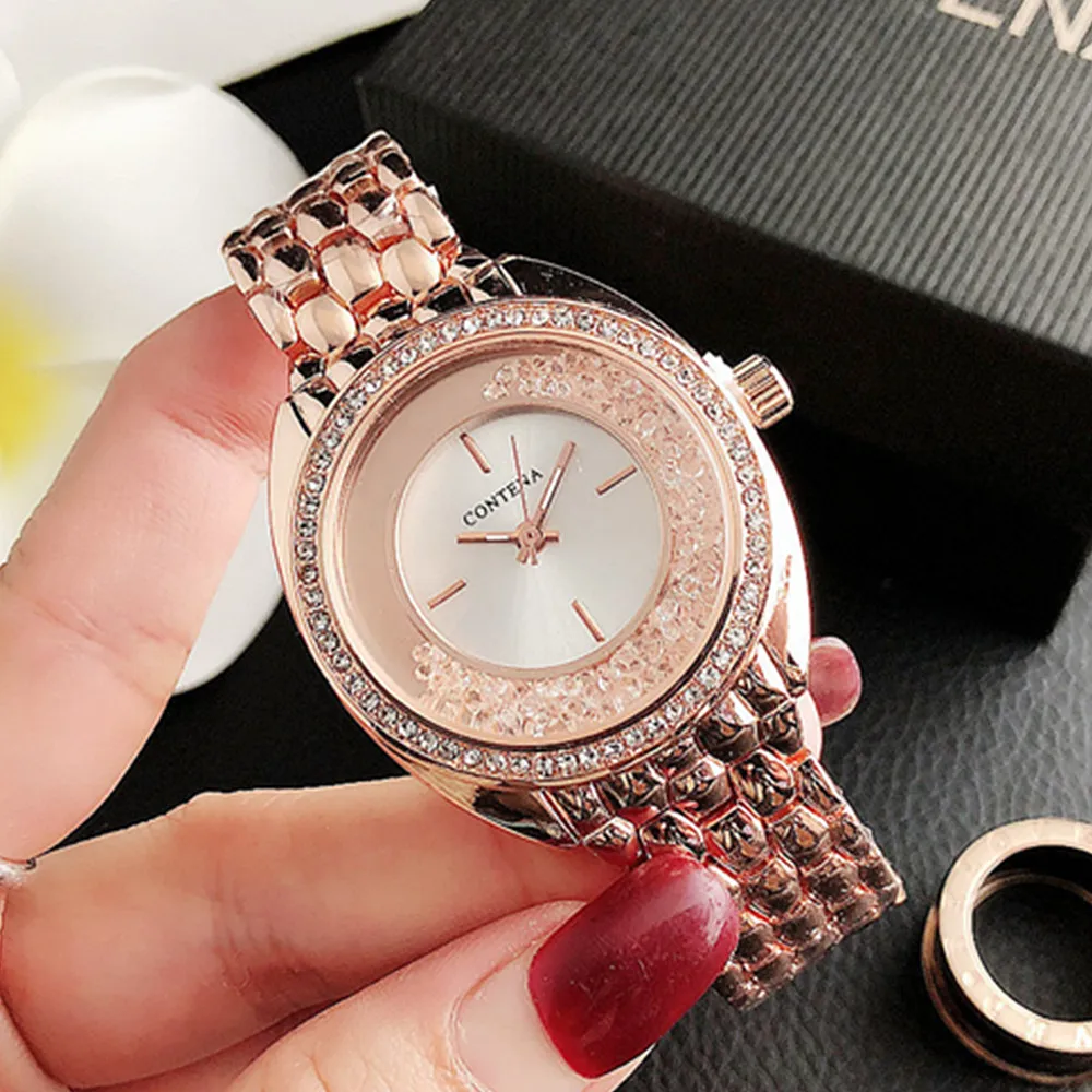 Luxury Rhinestone Rose Gold Women Watches Top Brand Stainless Steel Ladies Quartz Wristwatches Fashion Watches Women Reloj Mujer 2