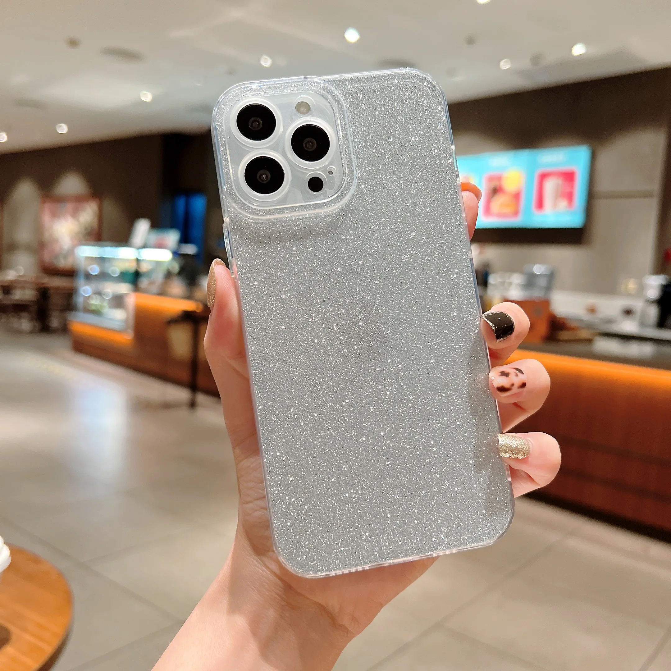 iPhoneアクセサリー yuka Iphone用ホログラフィックカラーレーザーグリッターケース,13