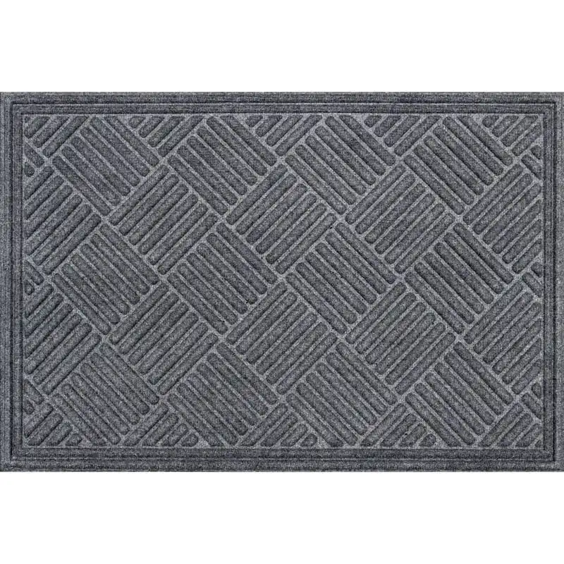 

Crosshatch Polyester Doormat, 2' x 3', Smoke