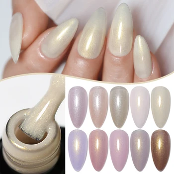 NailCo 10ml Oro Rosa Perla Shell Base Gel Polish 10 Colori Auroras 3D Filo Shell Gel Semi Permanente Soak Off UV LED Unghie artistiche