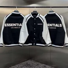 

New 2022 Essentials 3M Reflection Los Angeles Patchwork Jacket Best Quality 1:1 Baseball Jacket Men Hip hop Streetwear Coat