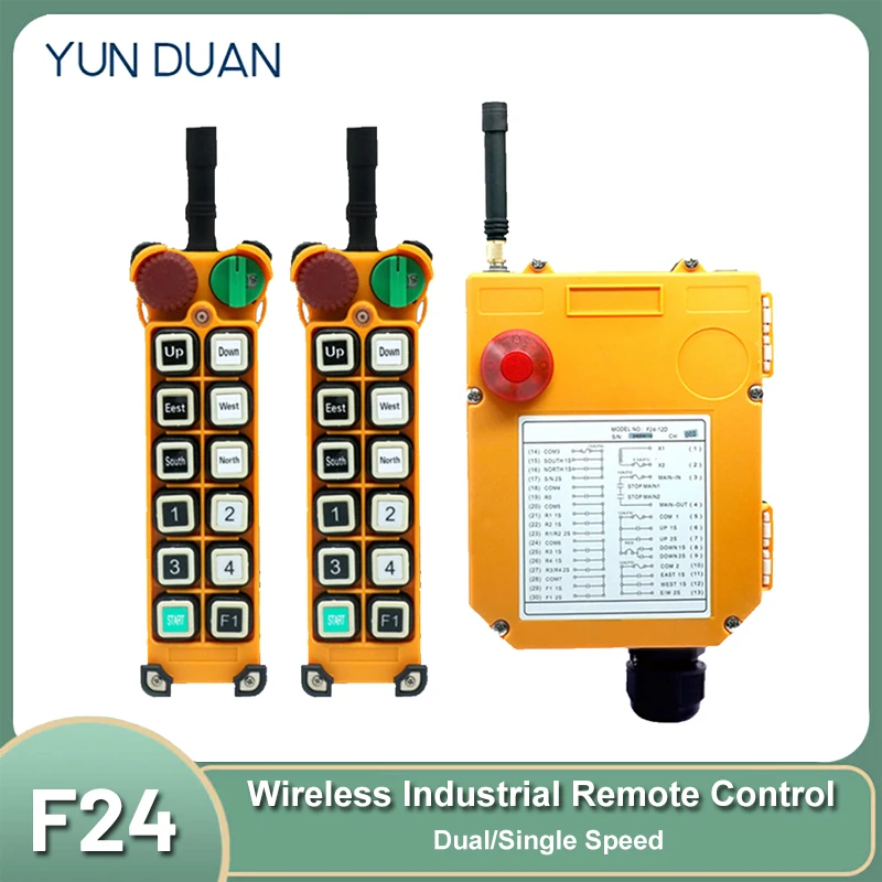 

Wireless Industrial Remote Control Dual/Single Speed Crane Driving Crane F24-6D/24-8S/F24-8D/F24-10S/F24-10D/F24-12S/F24-12D