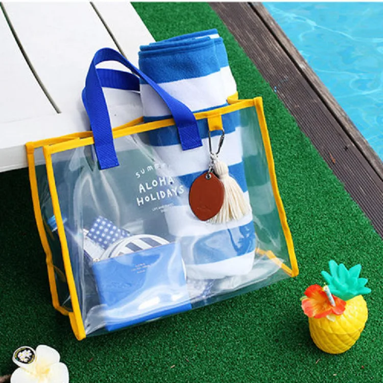 

Multifunctional Swimming Bag Wet and Dry Separation Environmental Protection Pvc Fashion Travel Beach Color Blocking Handbag