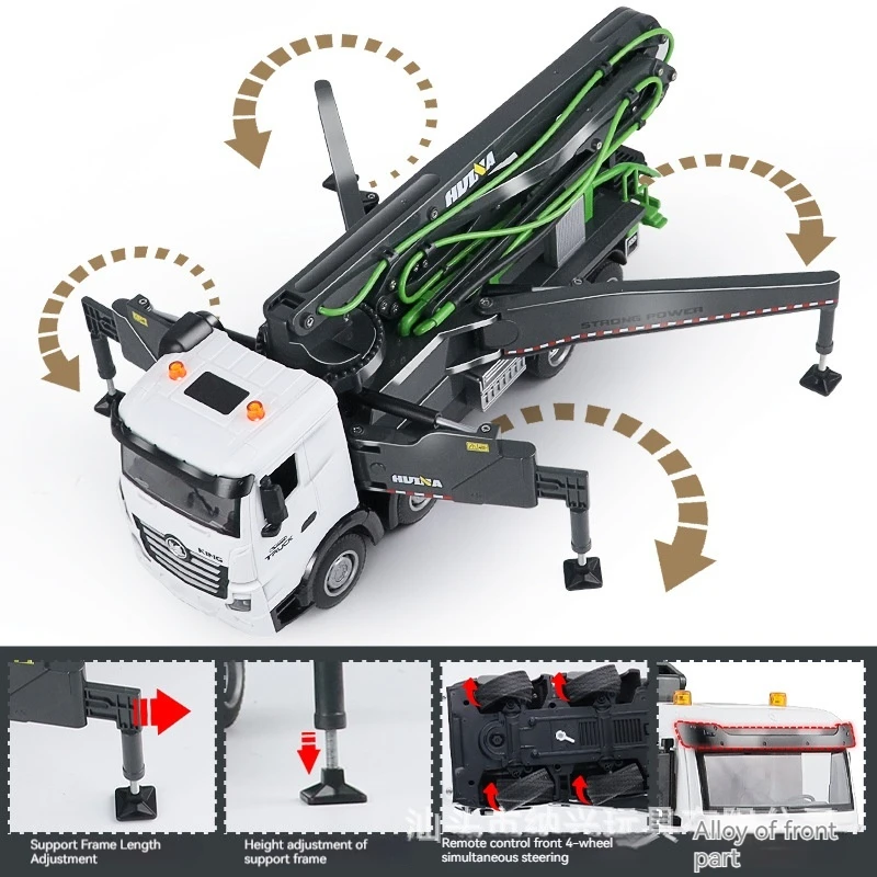 Remote Control Engineering Vehicle 11-channel Alloy Concrete Cement Pump Truck Urban Transport Vehicle Children's Cognitive Toys 4