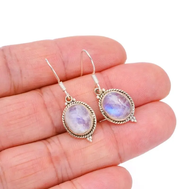 

Серьги из серебра с лунным камнем, 1/4 дюйма