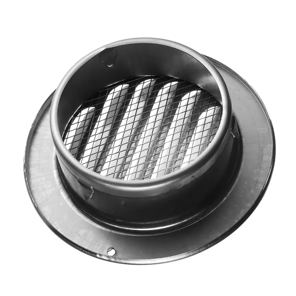 70/80/100/120/150/160mm Stainless Steel Round Exterior Wall Air Vent Grille Various Size Ducting Ventilation Grilles Home Office air vent grille ventilation grille