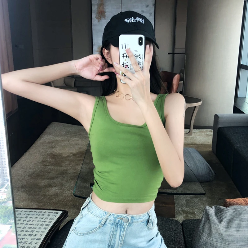 

Womens Jersey Vest T Shirts Womens Top Crop Tops Tank Top for Women Fashion Cloth Tshirts 2pc pack