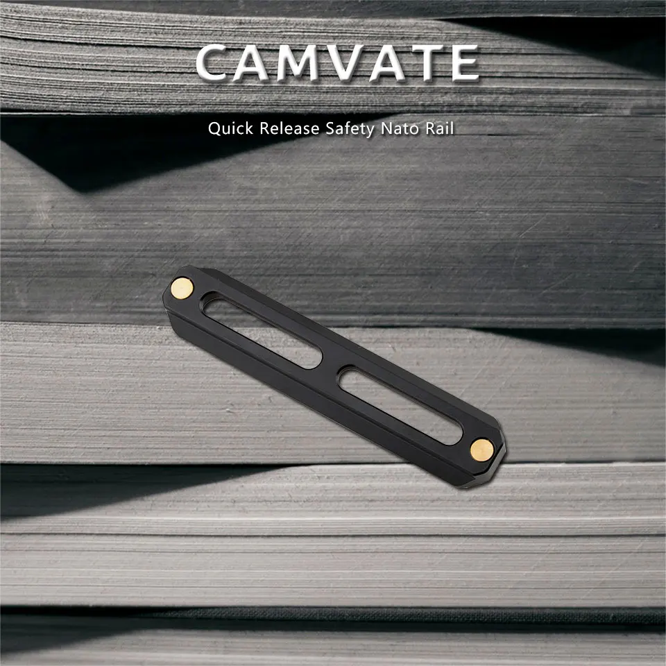 Quick Release Nato Rail 3.94" with 1/4" Screws and Mounting Slots for DSLR Camer