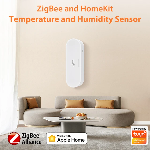 Tuya Zigbee Smart Temperature and Humidity Sensor Micro USB / Battery Powered Home Security Work with Homekit Alexa Google Home 2
