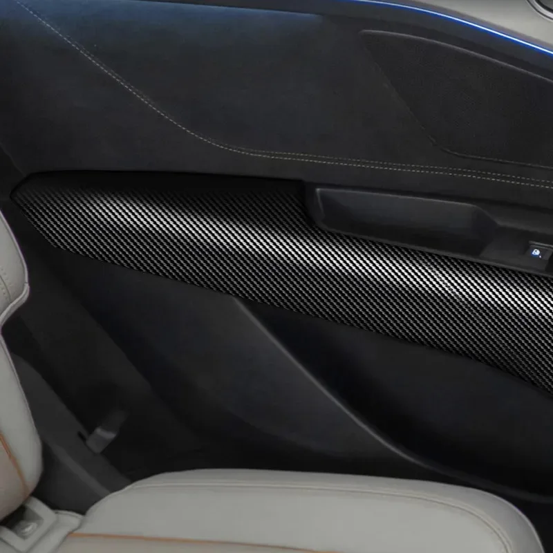 1/3/5Pcs 3D Carbon Fiber Sticker Car Threshold Protective Film Anti Scratch Wear-Resistant Waterproof Matte Sticker for Car Body