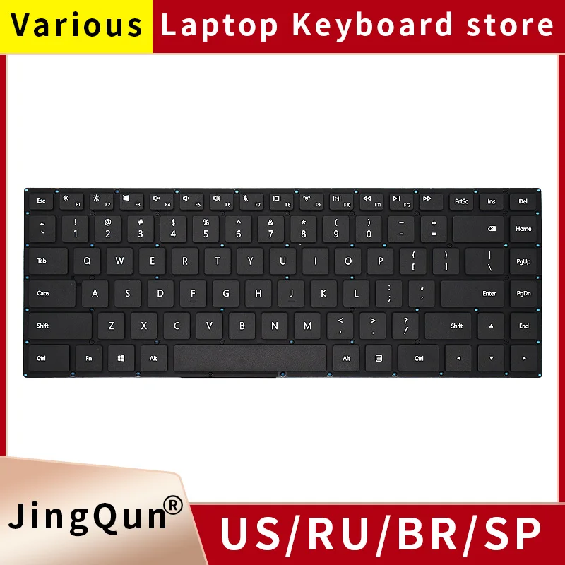Teclado Russo dos Eua Originais para Huawei Matebook d Mrc-w60 W50 W10 Wx0 W10r Pl-w19 Pl-w09 Pl-w00 Pl-w29 Nsk330sq 9z.ne7sq.001