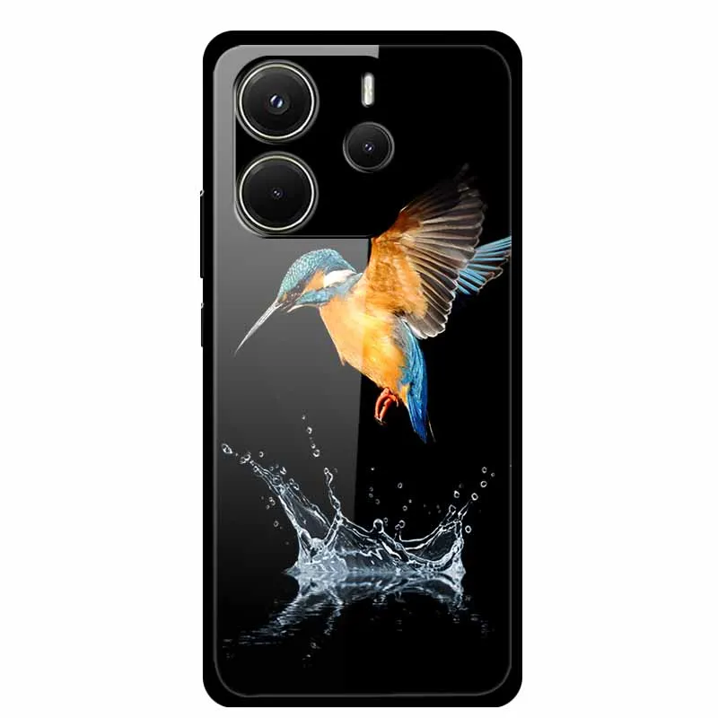 Luxury Tempered Glass Hard Back Phone Case Cover