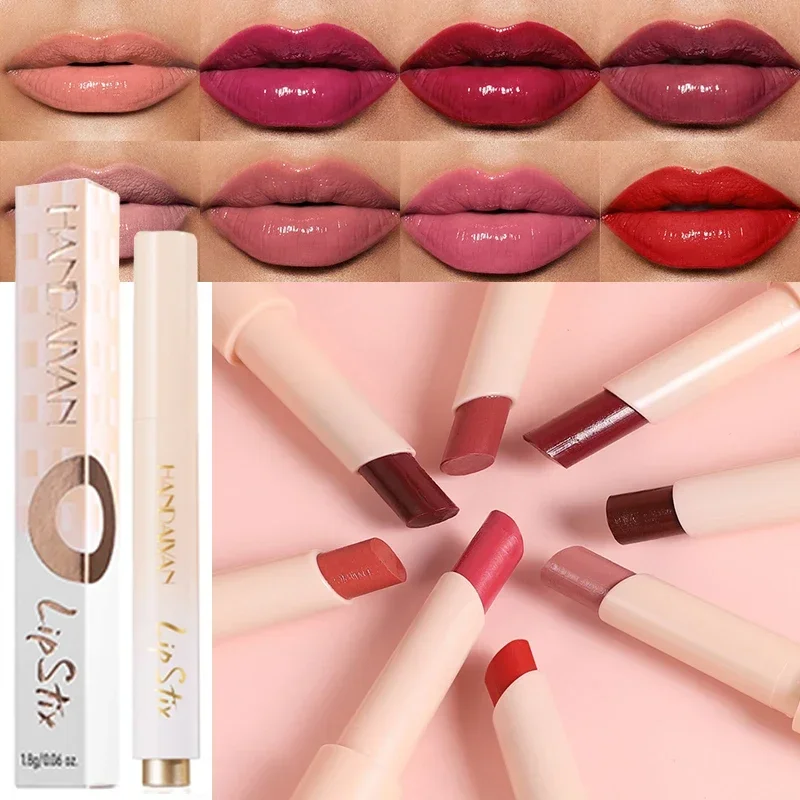 8 Colors Silky Glossy Lipstick Long Lasting Waterproof Lip Gloss Sexy Red Lip Tint Non-Stick Cup Moisturizing Mirror Lip Balm_voghion.com
