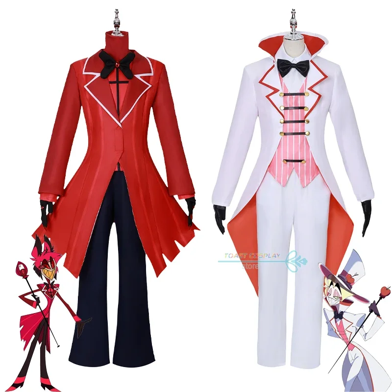 

Anime Hazbin Cosplay Hotel Alastor Cosplay Lucifer Costume Red Uniform Radio Demon Role Play Halloween Carnival Party Outfit