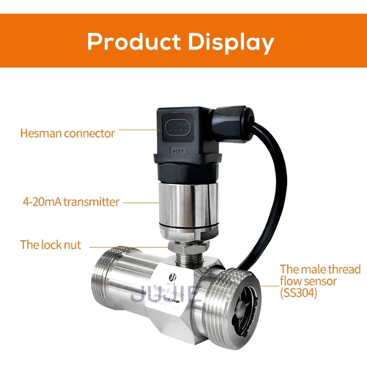 High Quality 4-20mA RS485 Sanitary Liquid Water Gas Tri Clamp Turbine Flowmeter