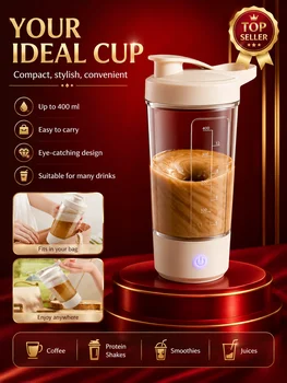 Portable Auto Stirring Cup, Transparent Measuring Electric Blender USB Charging for Milk Powder Smoothies 1