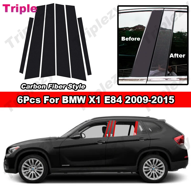 

6 шт., автомобильные наклейки для дверей и окон BMW X1 E84 2009-2015