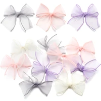 5/10PCS 7*8cm Satin Ribbon Bows Decoration For Craft Gift Flower Headwear Clothing DIY Wedding Invication Card Bags Party Decor
