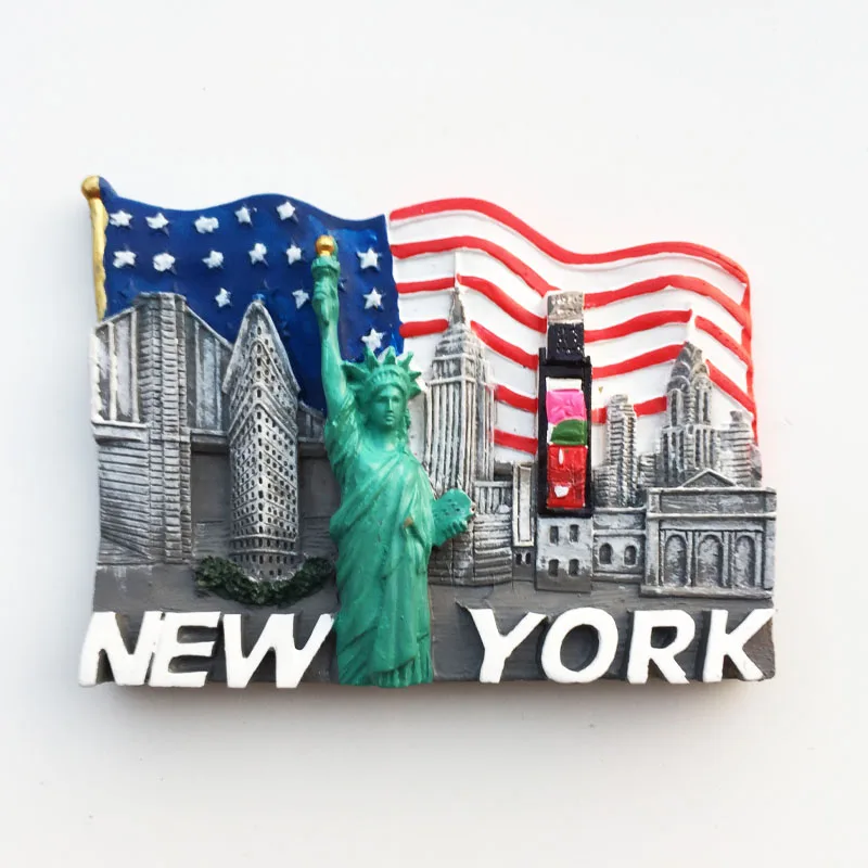 Фото Американские путешествия Нью-Йорк, туристические сувениры из США, магнитные наклейки для фото, настенный креативный домашний декор №1