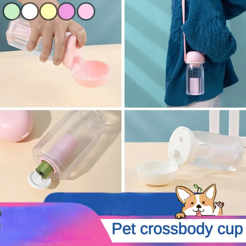 

Portable Pet Crossbody Water Cup: The Ultimate Dogs and Cats Supplies with Built-in Portable Kettle for On-the-Go Hydration"Int