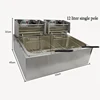 Electric Chips Fryer Electric Fryer Smokeless Commercial Double Cylinder French fries machine constant temperature fryer 3