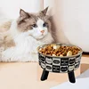 Stainless steel cat bowl - elevated pet feeding tray non-slip and non-dumping design puppy feeding water bowl high column bowl