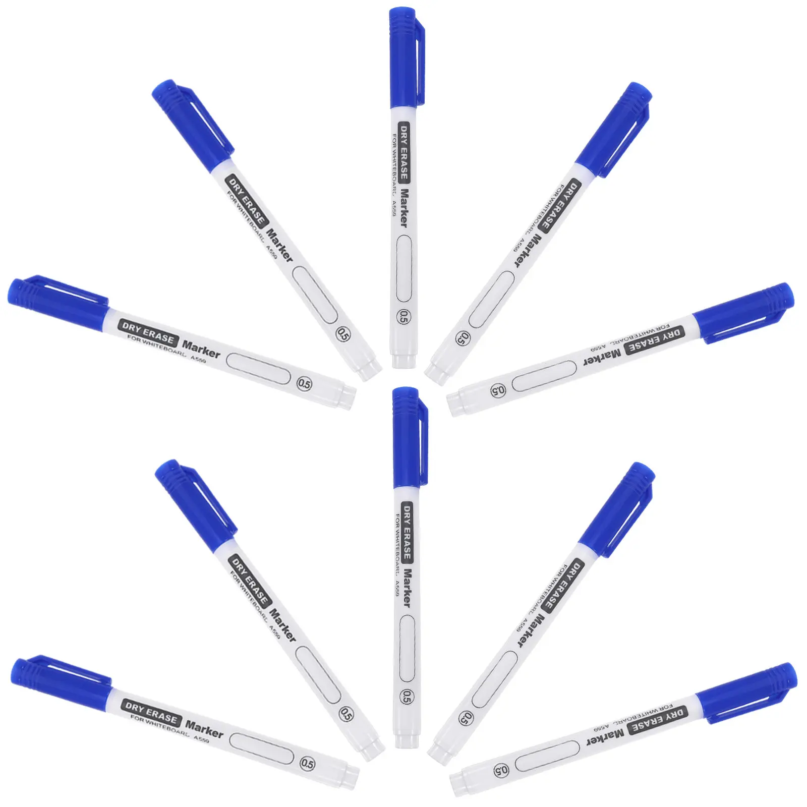 10Pcs 화이트 보드 쓰기 마커 펜 드라이 지우기 얇은 라인 교실 학교 사무실 데스크탑 화이트 보드 편안한 장기 사용